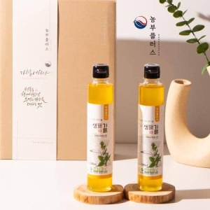 농부플러스 국산 냉압착 생들기름 200ml 두병선물세트