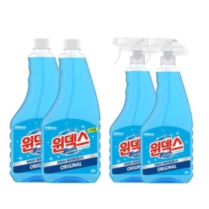 한국존슨 윈덱스 유리세정제 본품 500ml 2개+리필500ml 2개