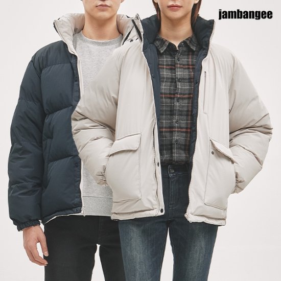남녀공용 리버서블 푸퍼 숏기장 다운점퍼 AJ4WWW42-LG