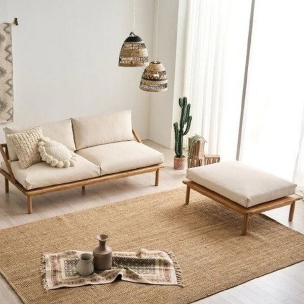 더메이드 한샘몰 포네르 패브릭 원목 소파 스툴_이미지