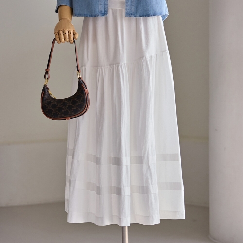 커스텀에이블 밴딩 티어드 롱 스커트_T2604SK019A