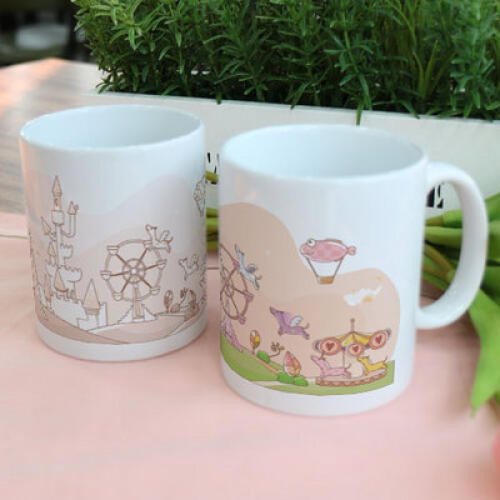 꾸밈 디자인 머그컵 꿈이가득한테마파크