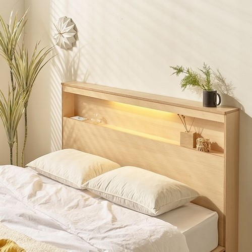 알파침대 이브 1단 수납 LED침대 Q (애쉬드독립)_이미지