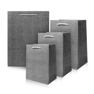 쇼핑테그 리드홈 코팅되어 튼튼한 무지 쇼핑백 그레이 소 12매입 기념일 돌잔치 행사 답례품