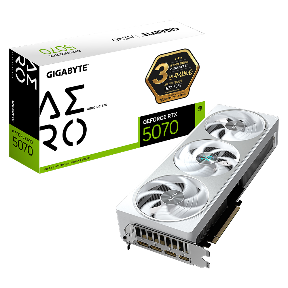 GIGABYTE 지포스 RTX 5070 AERO OC D7 12GB 제이씨현이미지입니다. 누르면 해당 게시물로 새창이동합니다.