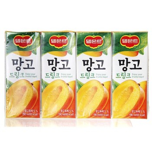 롯데칠성음료 델몬트 망고 드링크 190ml (4개)_이미지