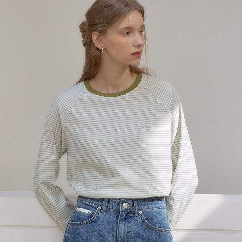 아워호프 스트라이프 래글런 티셔츠 Mint HK26SP-TS25-MIN