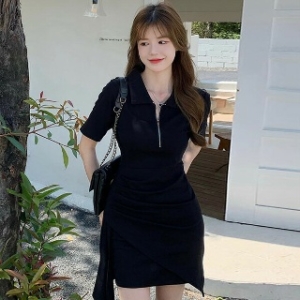 리빌모아 여자 카라 지퍼 랩 반팔 미니 원피스 JSW1 OPS SP0000CCZ 트렌디 감성의 스마트한 쇼핑공간_이미지
