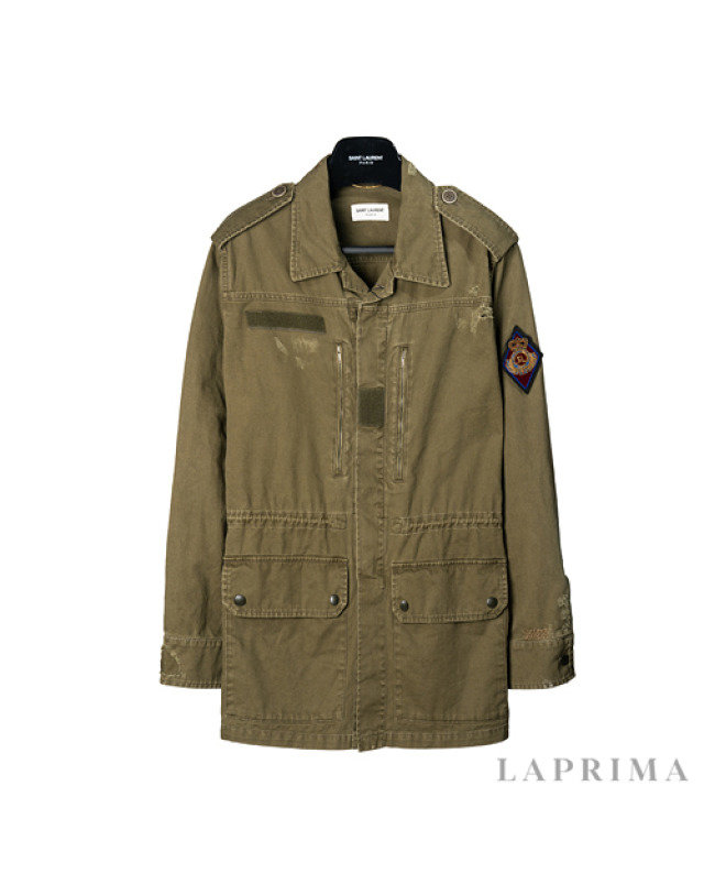  생로랑 라프리마 LOGO PATCH 밀리터리 재킷 560709 Y153W 2840
