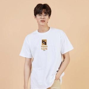 비디오 테이프 라운드넥반팔 반팔티 여행커플룩 W6E576D