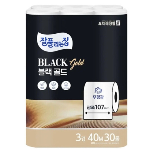 잘풀리는집 블랙 골드 40m (30롤) (1팩)_이미지