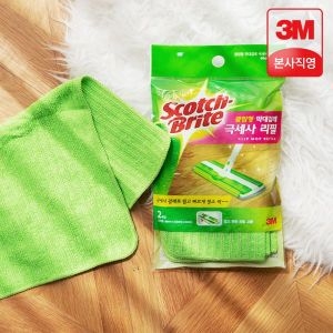3M 스카치브라이트 클립형 막대걸레 극세사 리필2매 밀대 세트 리필 2매 430804