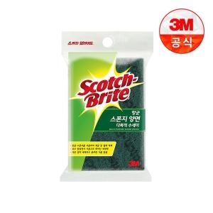 3M 스카치브라이트 항균 스펀지 양면 다목적 수세미 (대) (2개)