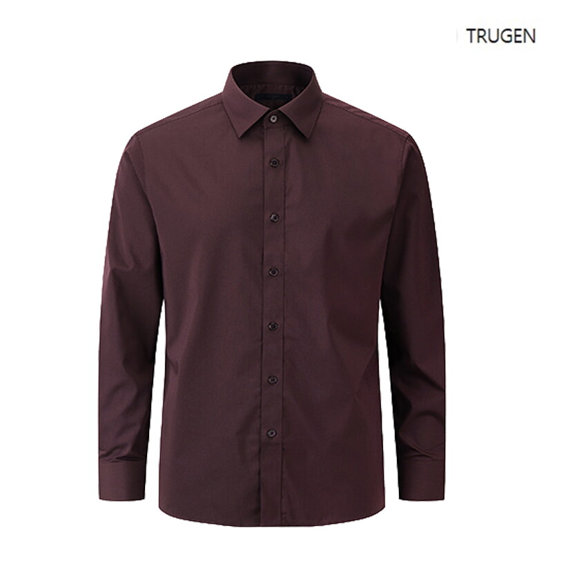 트루젠 FW 와인 솔리드 기본물 긴팔 셔츠 T-TEW0-RD320-490