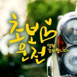 제제데코 캘리 하트초보운전 옐로우 스티커