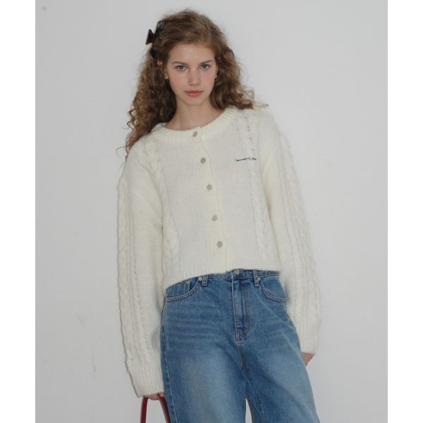 아페쎄 썸웨어버터 SOMEWHEREBUTTER Sandy a Brush Cardigan Ivory S5WCA03IVF 391801