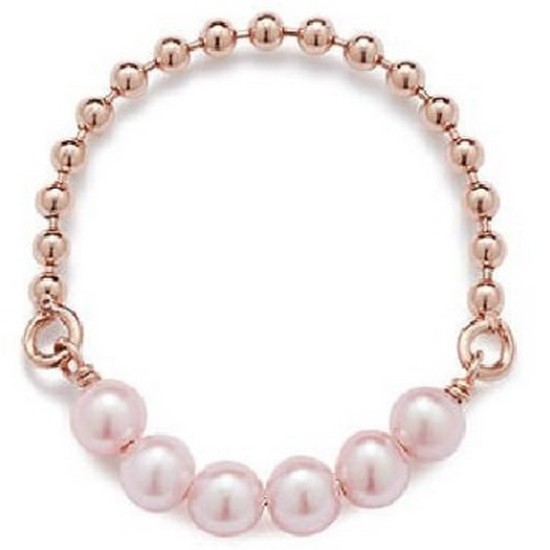 킨트주얼리 14K 퍼플 진주 볼 체인 반지_이미지