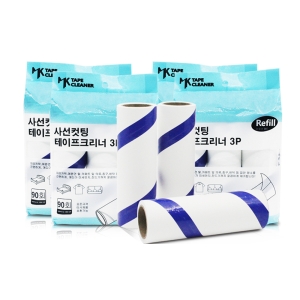 명강산업 사선컷팅 테이프클리너 리필 18m 3롤(90회) (5개)_이미지