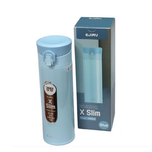 원터치 텀블러 보온병 보냉병 물병 블루 330ml