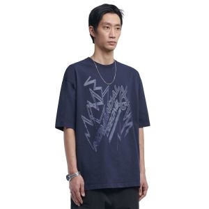 노매뉴얼 THUNDER LOGO T-SHIRT DARK NAVY NM52TS16M1DN 1309873_이미지