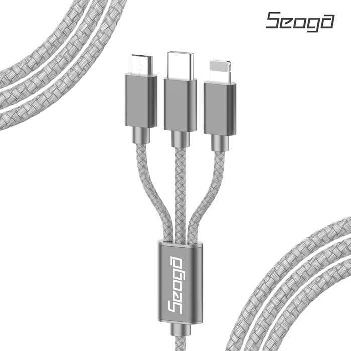 메탈 패브 3in1 멀티충전 케이블