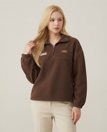 JEEP <b>에센셜</b> 스몰로고 <b>하프</b><b>집업</b> 플리스 766790