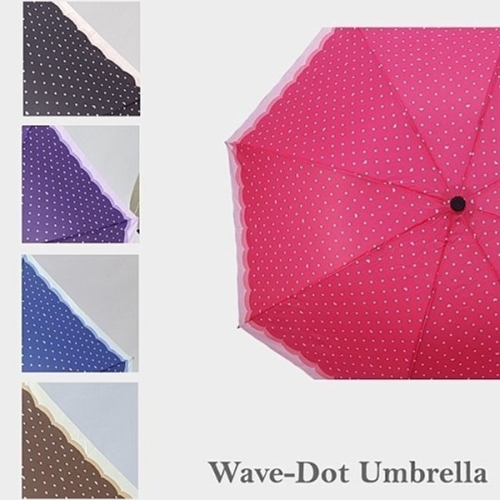 오너클랜 1115 웨이브 도트 4단 우산 4종  8k  W05C449_이미지