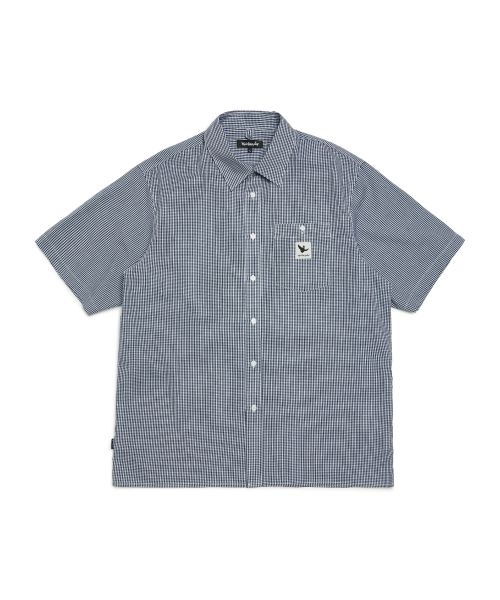 마크곤잘레스 MARK GONZALES 포켓 깅엄 체크 반팔 셔츠 NAVY Z262USS240065 1295379_이미지