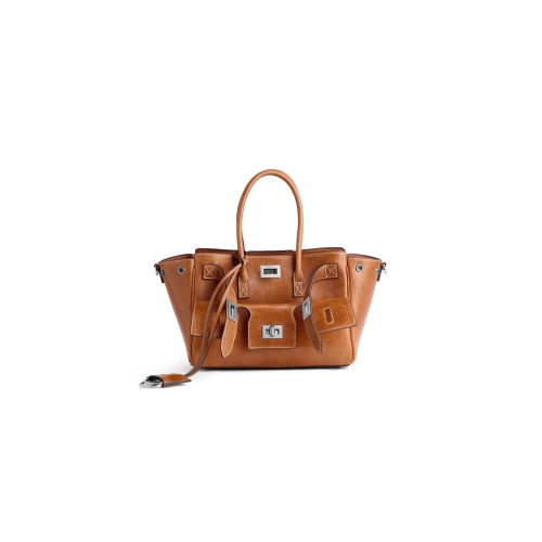 발렌시아가 여성 벨 에어 캐리 올 백 미니 탄 Cowboy 8357322ABP72753_이미지
