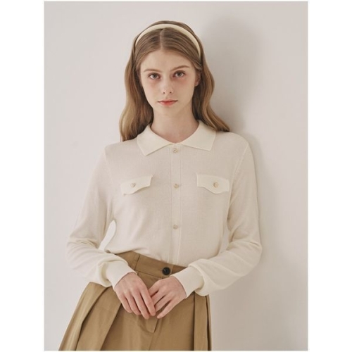 스위트숲 칼라넥 페이크 포켓 니트 SB8LKF1_이미지