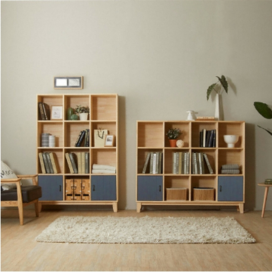 네시스 쏘론 가로세로 4단 도장형 원목책장 (104cm)_이미지