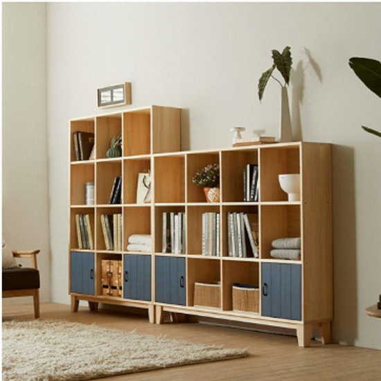 네시스 쏘론 가로세로 4단 도장형 원목책장 (104cm)_이미지