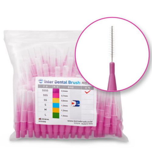 코리아덴탈 치간칫솔 I형 SSSS 0.4mm (100개)_이미지