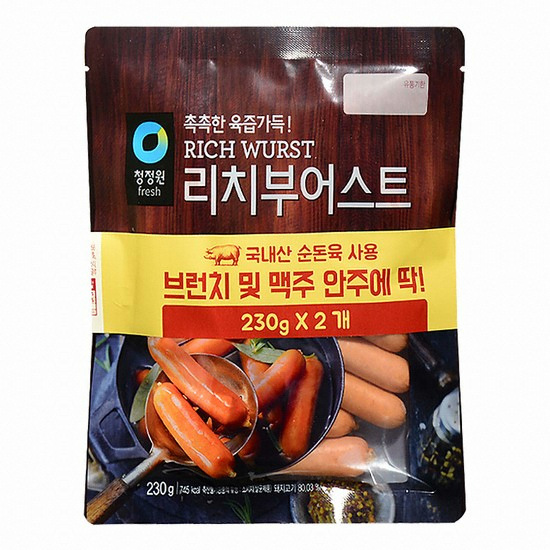 대상 청정원 리치부어스트 230g이미지입니다. 누르면 해당 게시물로 새창이동합니다.
