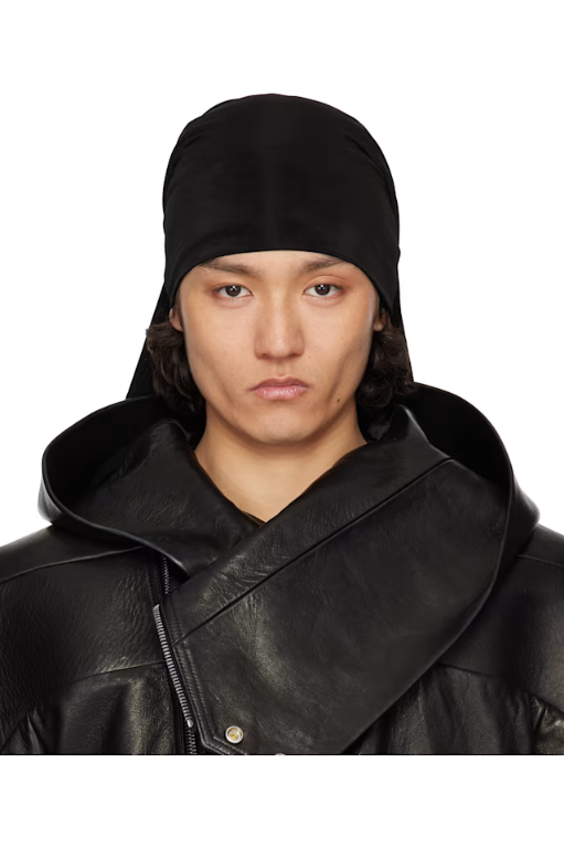 �������� Black Hollywood Stretch Cupro Jersey Wig Hat 251232M138022