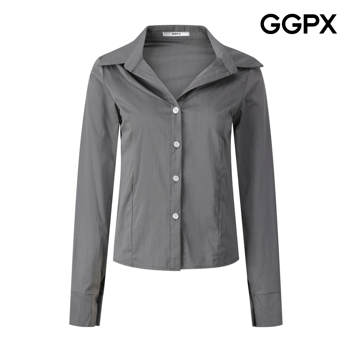 GGPX 오픈 카라 슬림 버튼 셔츠 GQ3SH017F_이미지