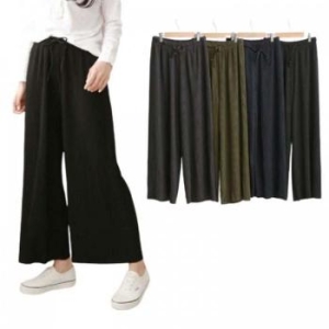 리더스 봄 가을 데이트룩 심플 신축성 있는 와이드바지 S6020837