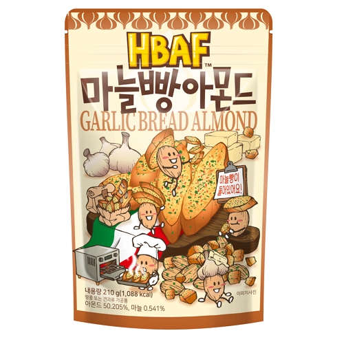 길림양행 HBAF 마늘빵 아몬드 190g (5개)