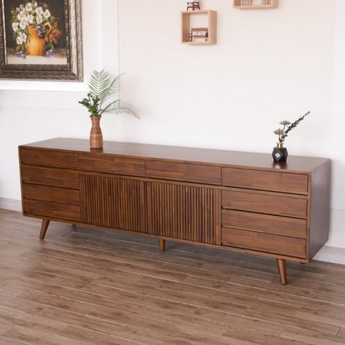 이즈네이처  아카시아 원목 높은 거실장 2000