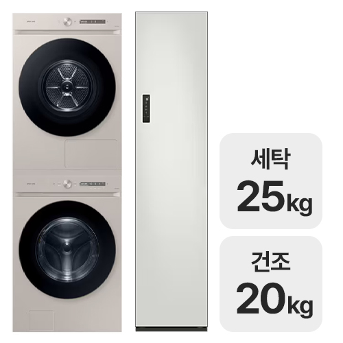 삼성전자 비스포크 AI WF25CB8890BB + DV20CB8870BB + 에어드레서 DF18CG3100TR