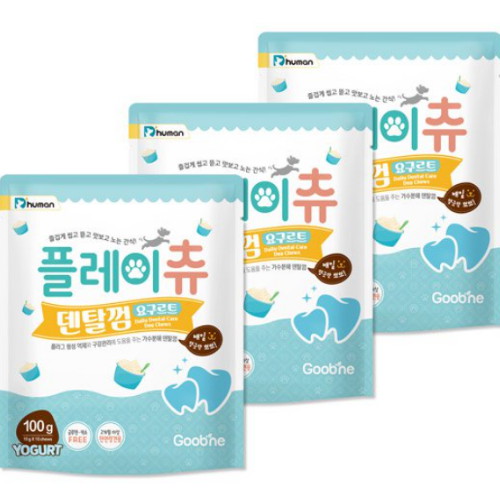 듀먼 플레이츄 덴탈껌 요구르트 100g (3개)_이미지