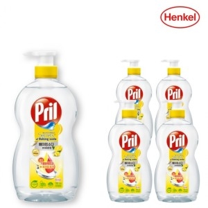 헨켈홈케어 프릴 베이킹소다 주방세제 퓨어레몬 700ml + 리필 1L (본품1개+리필4개)
