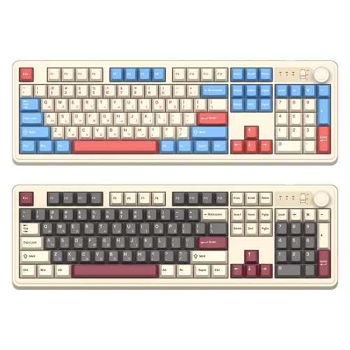 앱코 AF108PRO ABKO x SOAI 콜라보 3모드 기계식 코랄블루 (저소음 너울축)