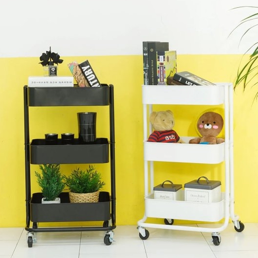 브이앤비리빙 철제 3단 이동식 트롤리