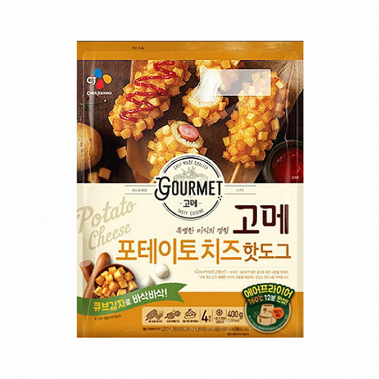 CJ제일제당 고메 포테이토 치즈 핫도그 400g (4개)_이미지