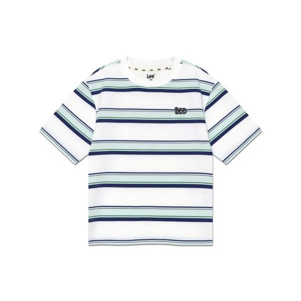 키즈 스탠다드핏 싱글 스트라이프 티 화이트 LK2502ST18WH