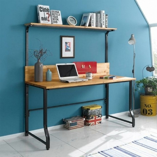 아름이와다움이 나르샤 소나무원목 스틸 선반책상 (1800x620)_이미지