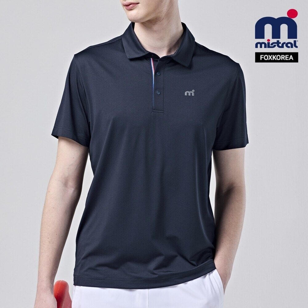 미스트랄 남성 스판 반팔 카라 티셔츠 NAVY SPTRS663162