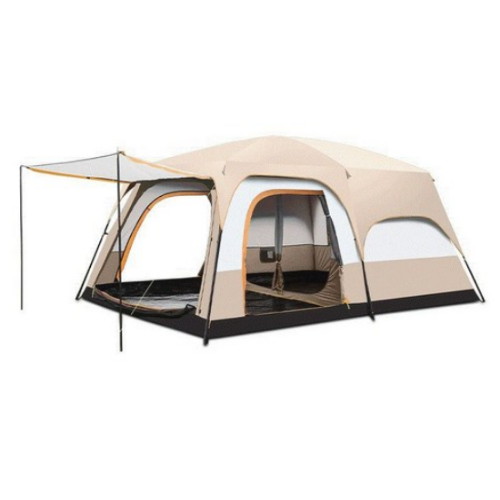 캠핑왕국 캠핑용 글램핑 천막 투룸 패밀리 텐트 5-8인용 그레이_이미지