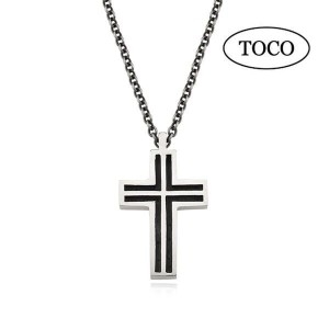 토코 925 Silver Modern Cross Necklace 십자가 음각 목걸이 G 648360_이미지